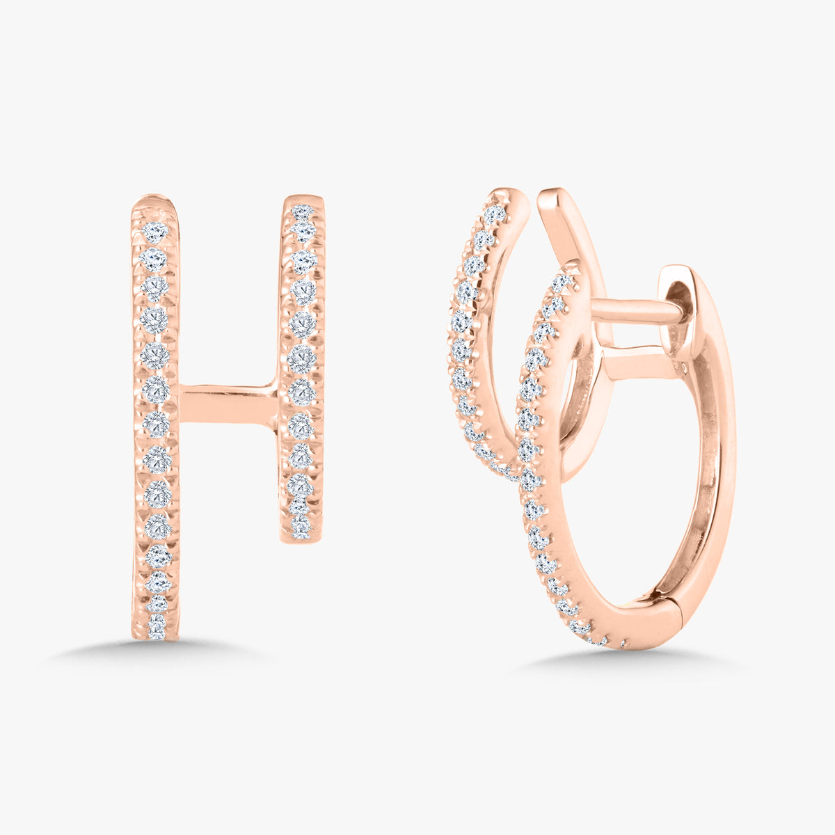 Echo Illusion Double Piercing Huggie Earrings