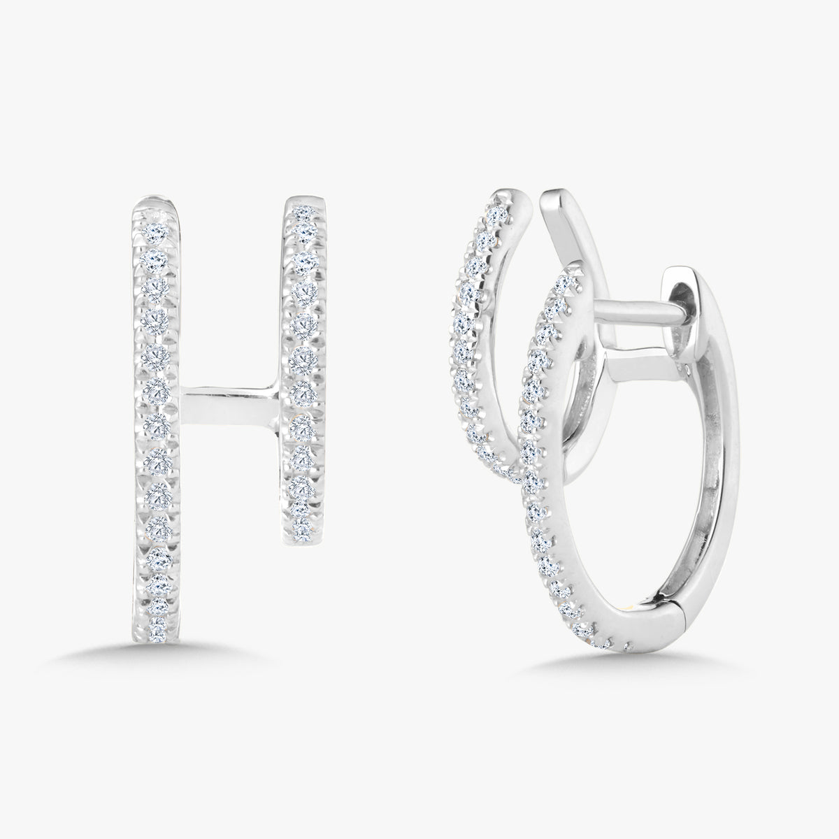 Echo Illusion Double Piercing Huggie Earrings