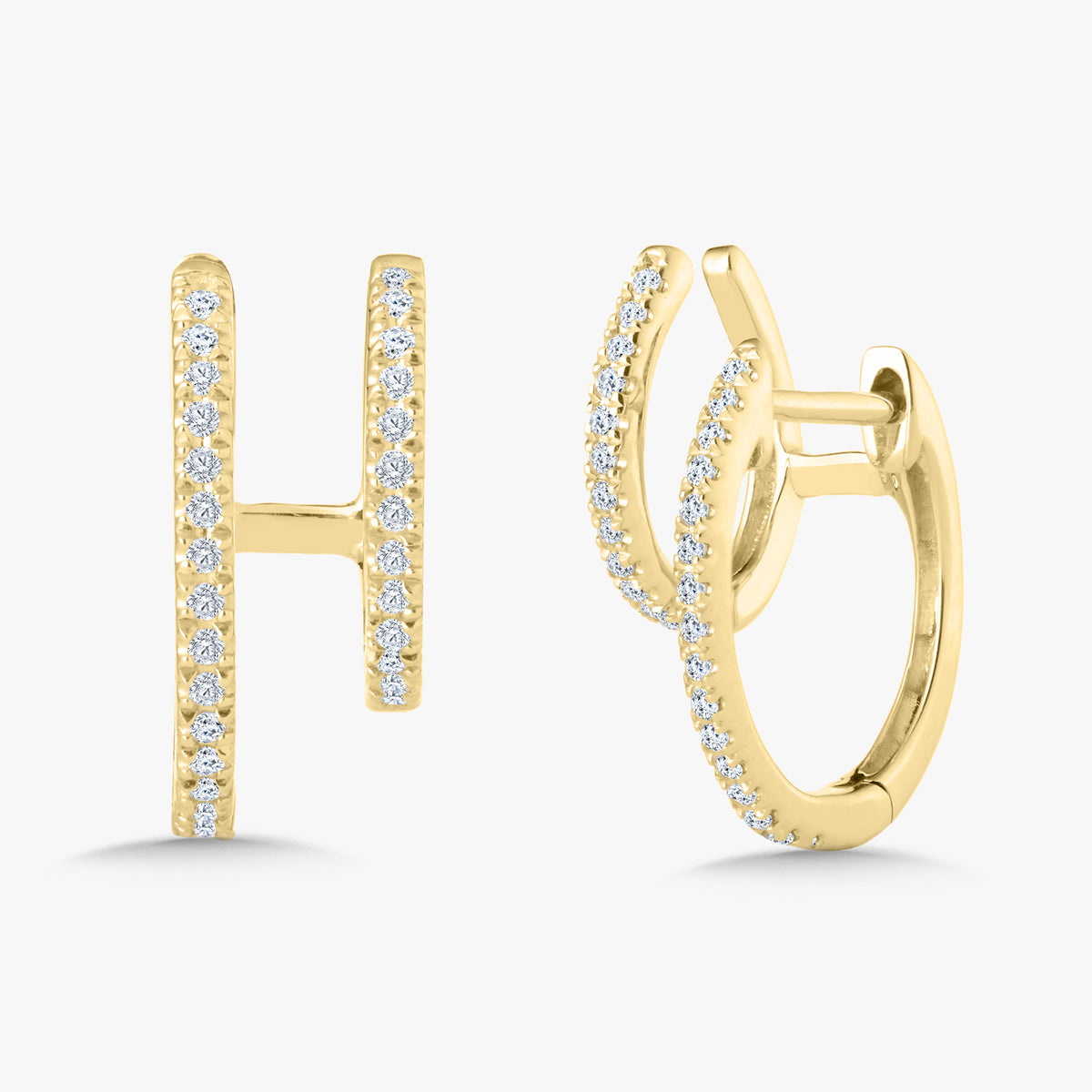 Echo Illusion Double Piercing Huggie Earrings