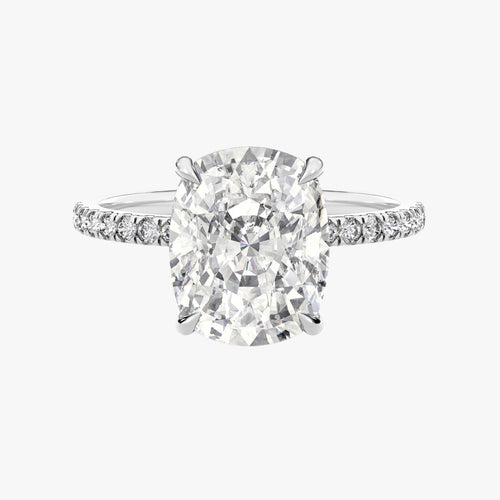 2.52 Lab Grown Oval Cut Diamond In a Solitaire With Pavé