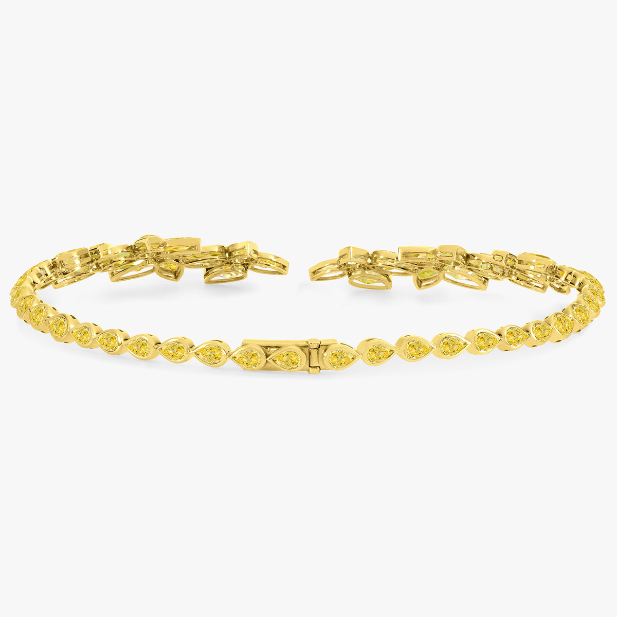 Isadora Fancy Yellow Pear Flower Necklace Cuff 79.05 ctw