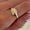 Dainty Diamond Initial Signet Ring