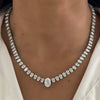 Josette Floating Oval Diamond Necklace 35 ctw