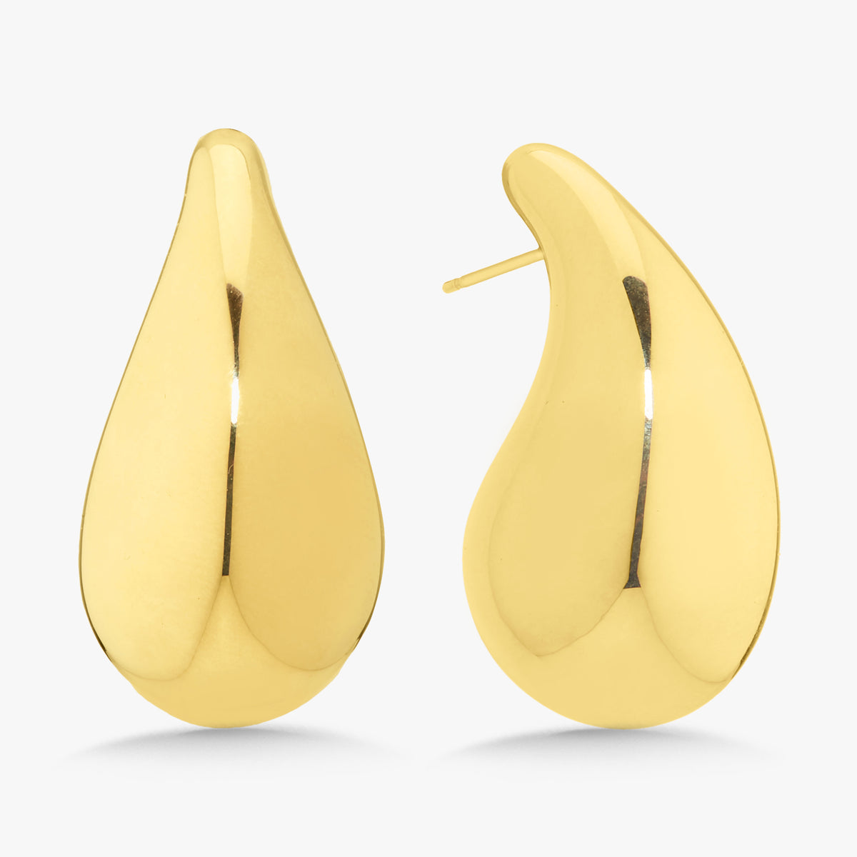 Gold Tear Drop Stud Earrings