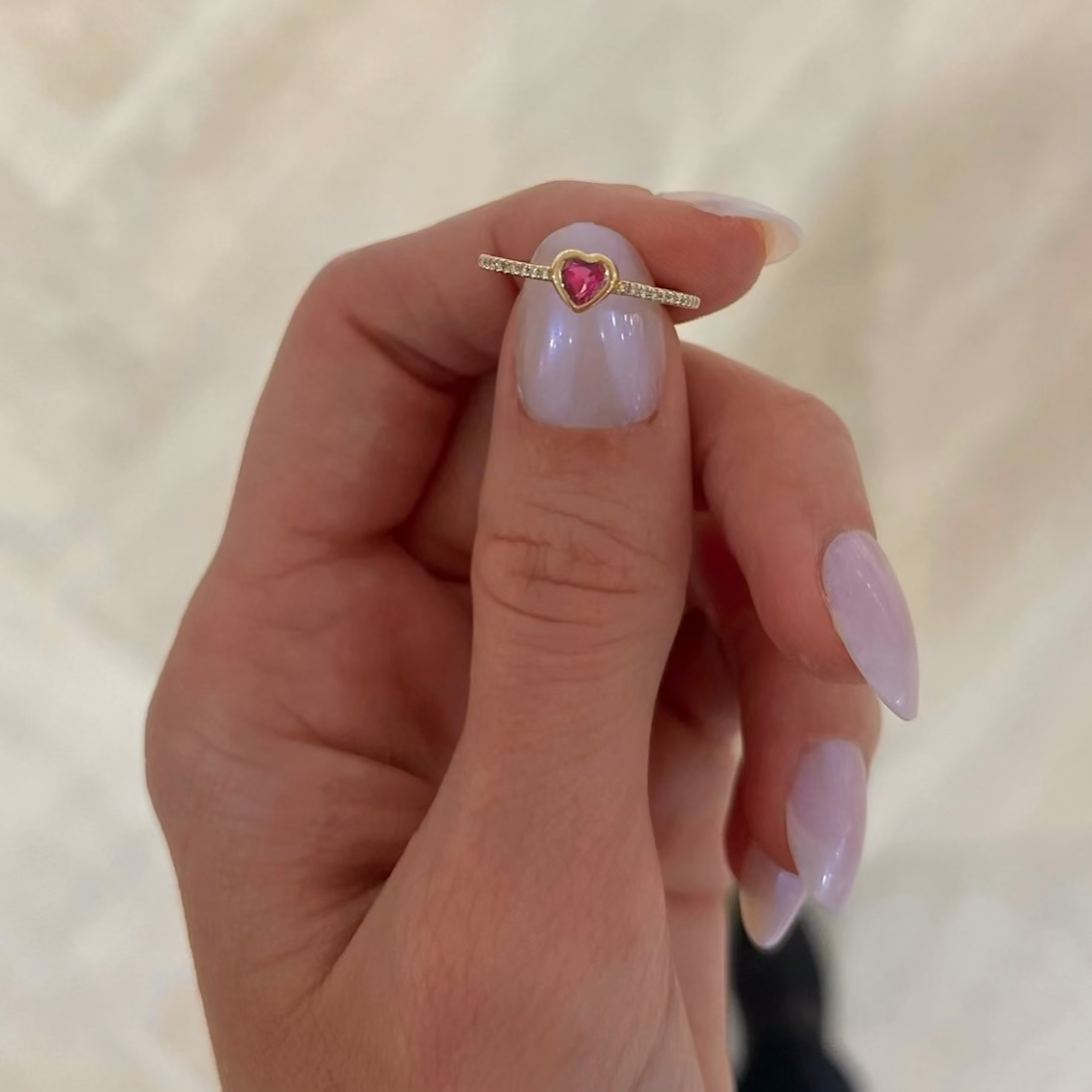 Kait Dainty Diamond Heart Ring