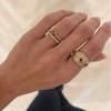 Kait Dainty Diamond Heart Ring, Queen of Hearts Pave Diamond Dome Ring