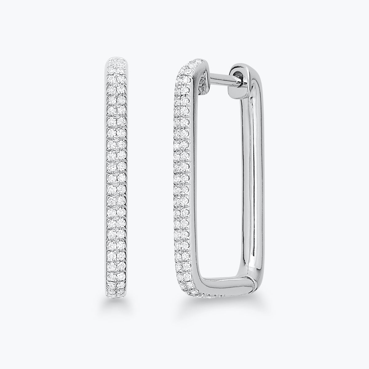 Karsen Rectangular Diamond Huggie Earrings