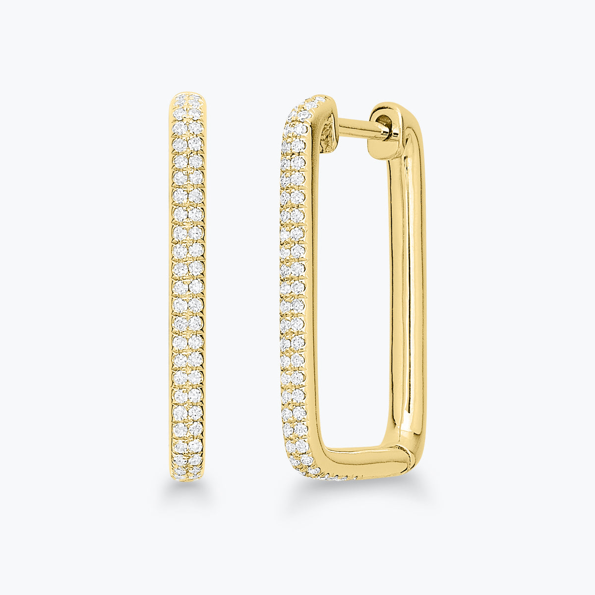 Karsen Rectangular Diamond Huggie Earrings