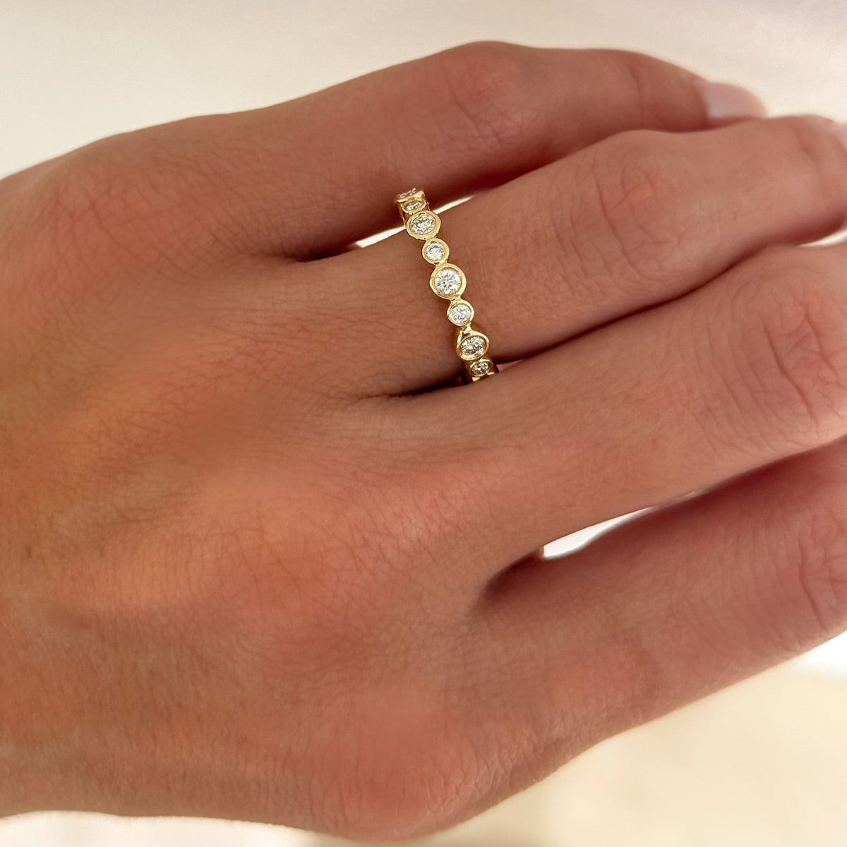 Kate Three Quarter Bezel Diamond Band