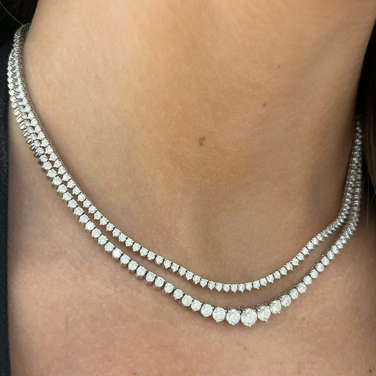 Kaye Tapered Diamond Tennis Necklace 7.49 ctw