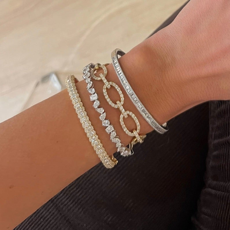 Kehlani Multi Mixed Shape Diamond Bangle Bracelet 3.08 ctw