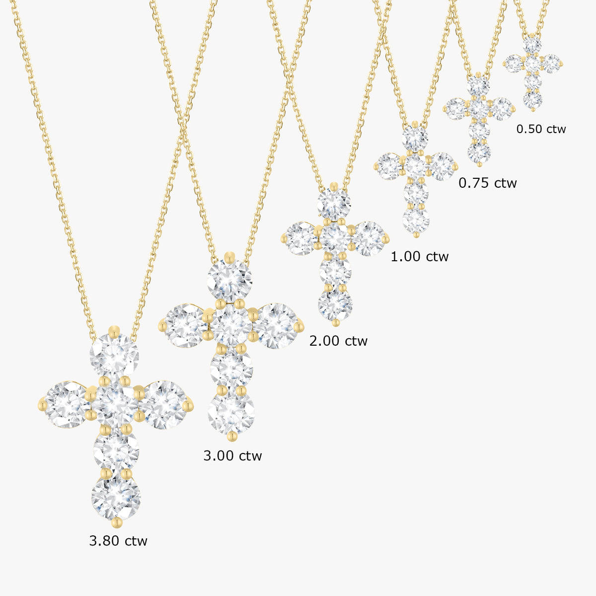 Khloe Two Prong Diamond Cross Necklace