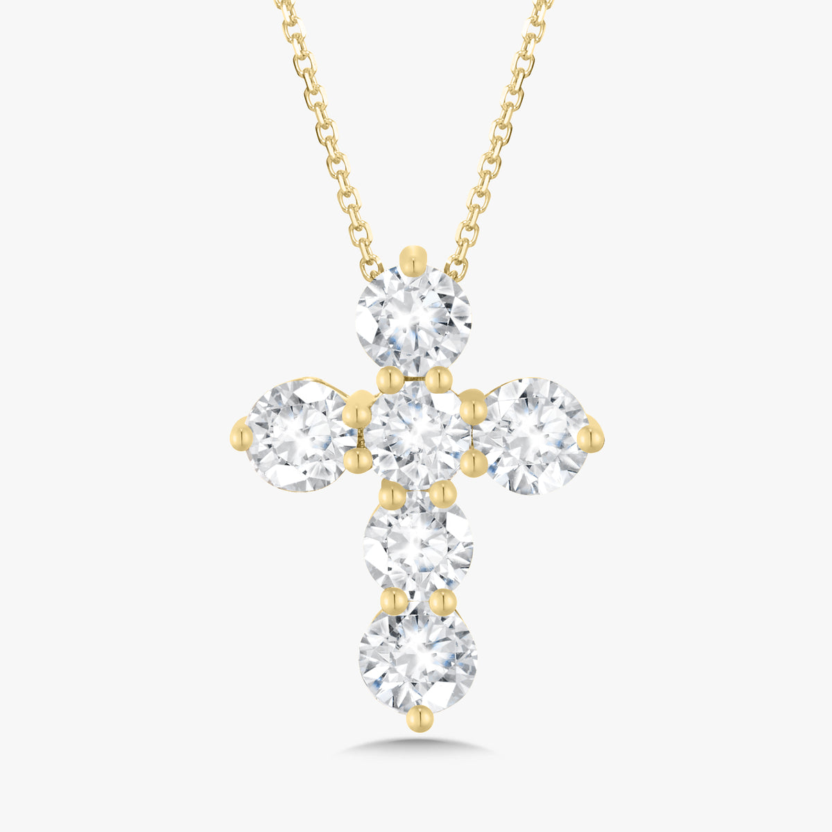 Khloe Two Prong Diamond Cross Necklace