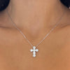 Khloe Two Prong Diamond Cross Necklace