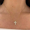 Khloe Two Prong Diamond Cross Necklace