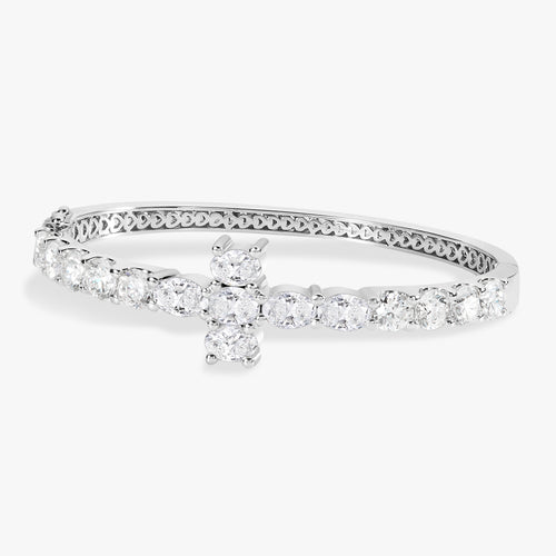 Kirk Oval & Round Diamond Cross Bangle 8.89 ctw