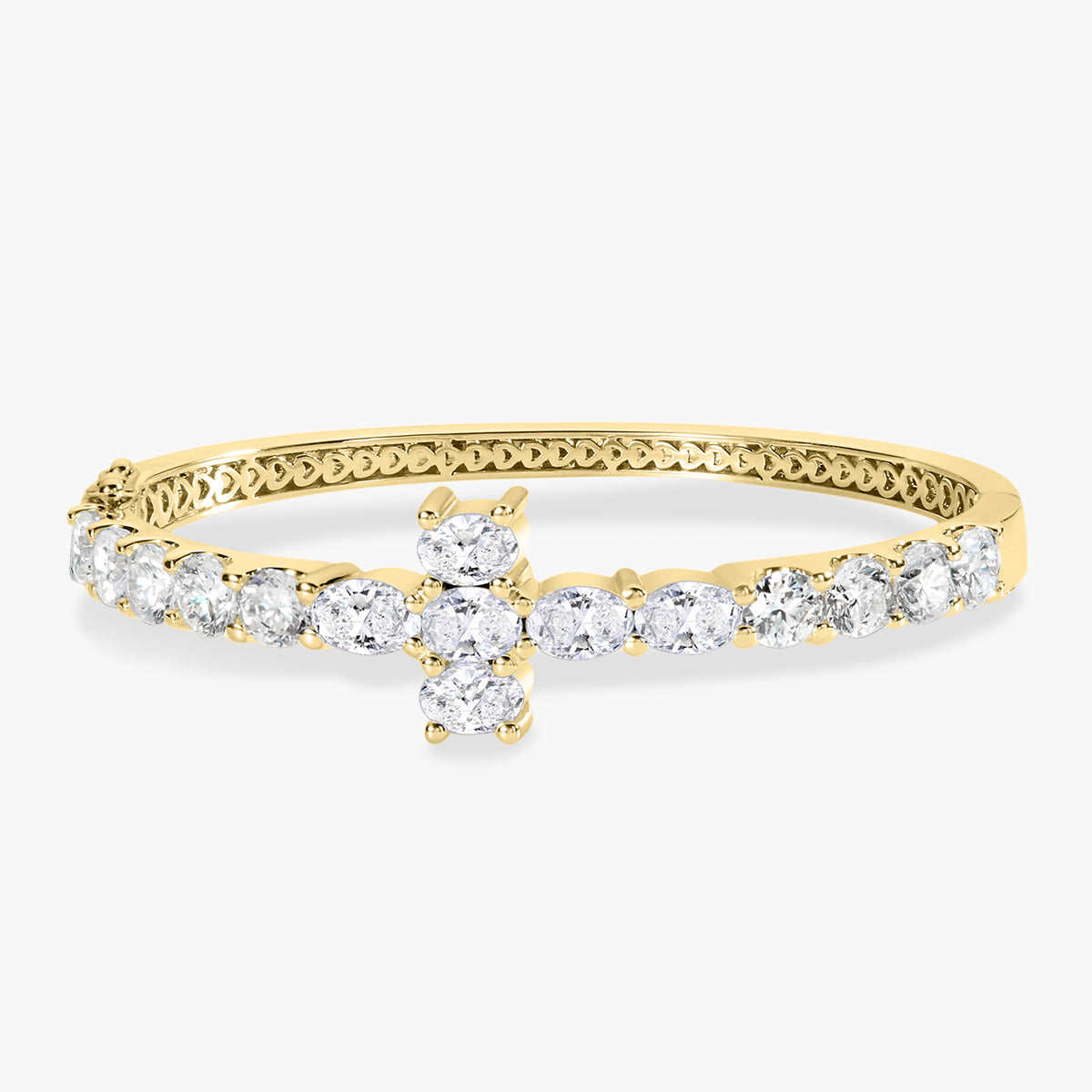 Kirk Oval & Round Diamond Cross Bangle 8.89 ctw