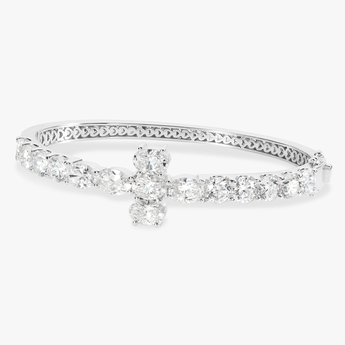 Kirk Oval & Round Diamond Cross Bangle 8.89 ctw