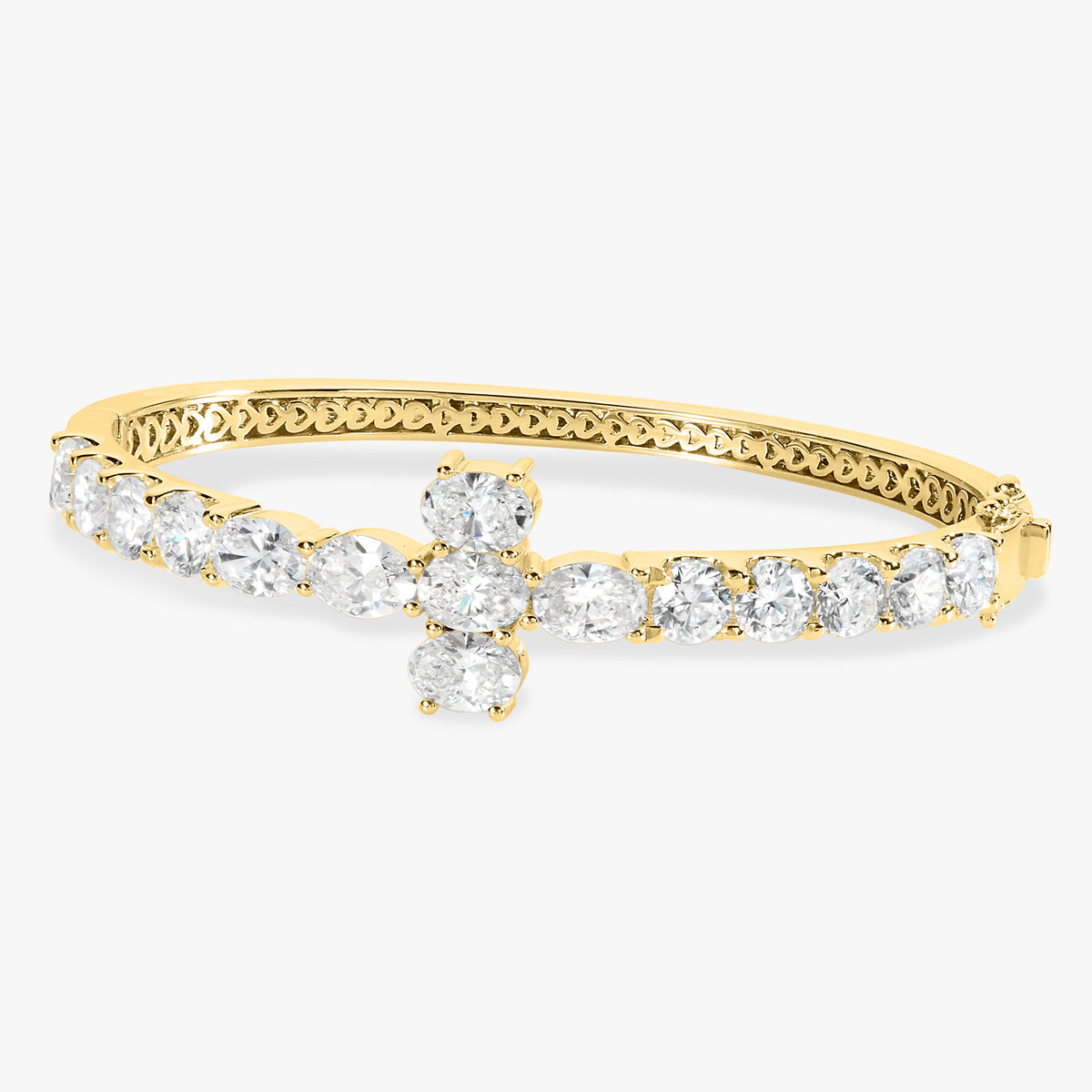 Kirk Oval & Round Diamond Cross Bangle 8.89 ctw