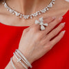 Kirk Oval & Round Diamond Cross Bangle, Martha May Pave Diamond Bow Cocktail Ring 5 ctw