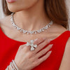 Kirk Oval & Round Diamond Cross Bangle, Duchess Pear & Oval Diamond Dangle Earrings 6.82 ctw, Martha May Pave Diamond Bow Cocktail Ring 5 ctw