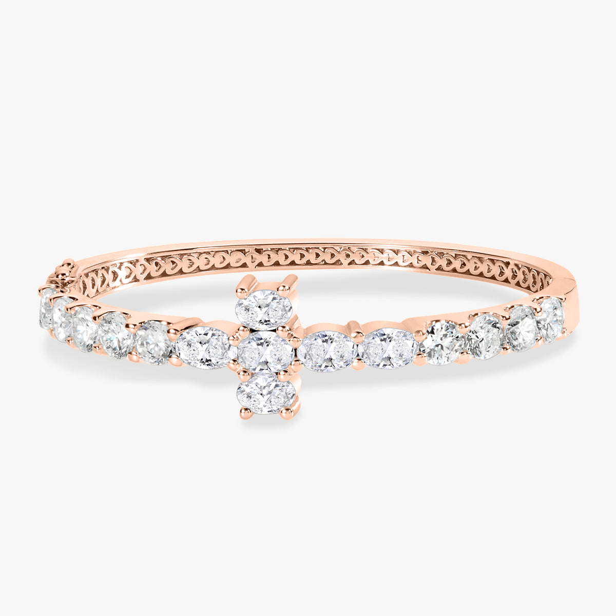 Kirk Oval & Round Diamond Cross Bangle 8.89 ctw