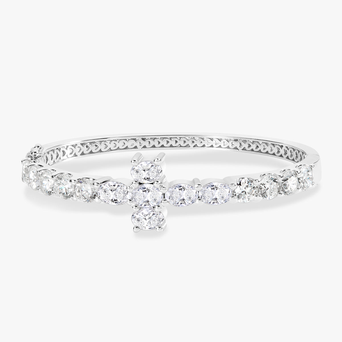Kirk Oval & Round Diamond Cross Bangle 8.89 ctw