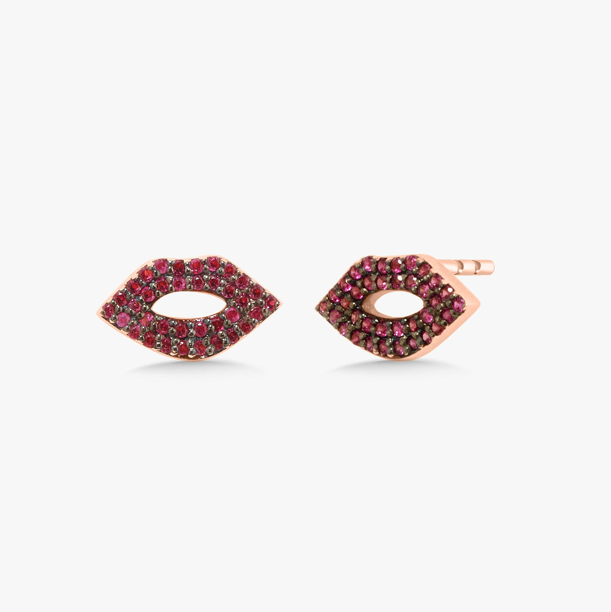 Kiss Kiss Ruby Lips Stud Earrings