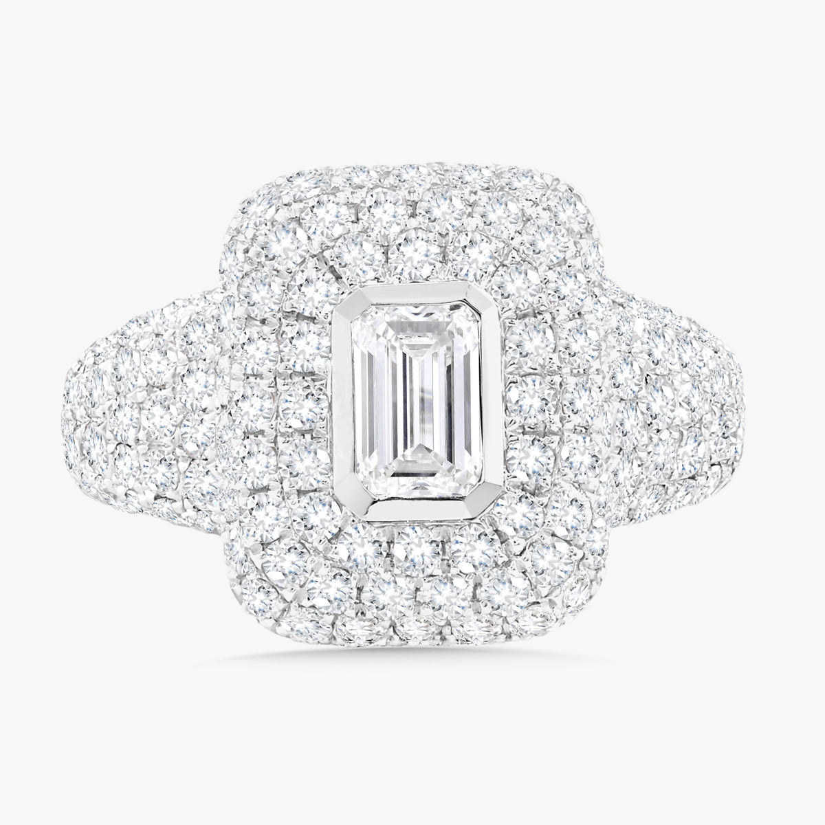 Knox Pave Diamond Emerald Cut Signet Ring ctw – RWFJ