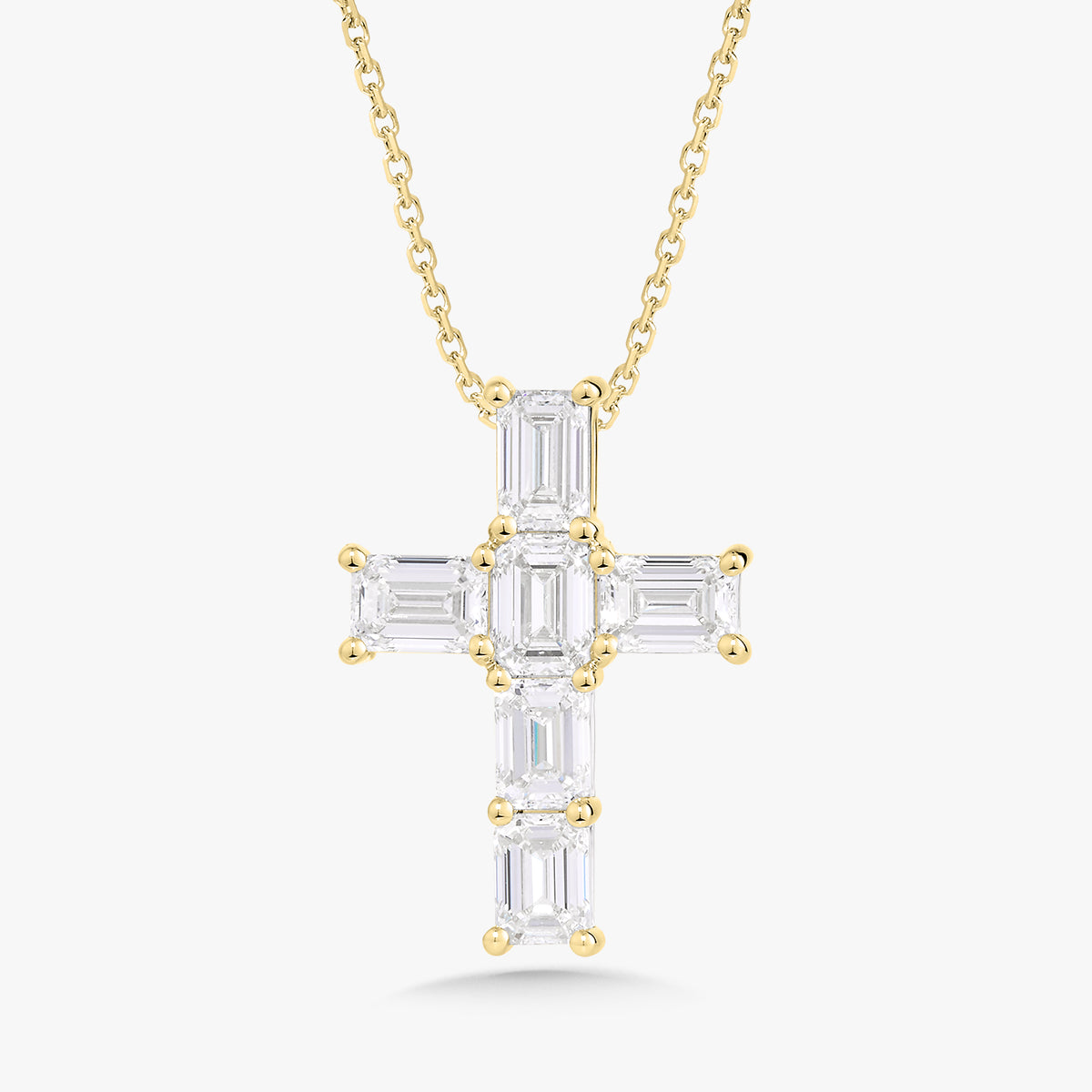 Kyle Emerald Cut Diamond Cross Necklace 3.20 ctw