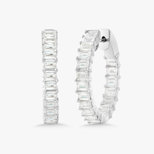 Kyle Emerald Cut Hoop Earrings 3.58 ctw