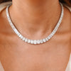Kyle Graduated Emerald Cut Diamond Tennis Necklace 56.65 ctw