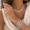 Kyle Graduated Emerald Cut Diamond Tennis Necklace 56.65 ctw,Khyla Heart Halo Diamond Tennis Bracelet 12 ctw,Axel Multi Mixed Shape Diamond Tennis Bracelet 11.59 ctw,Nealie Multi Mixed Shape Diamond Tennis Bracelet 19.96 ctw,