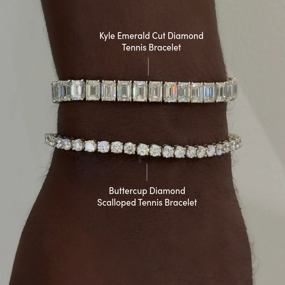 Kyle emerald cut diamond tennis bracelet, buttercup diamond tennis bracelet 