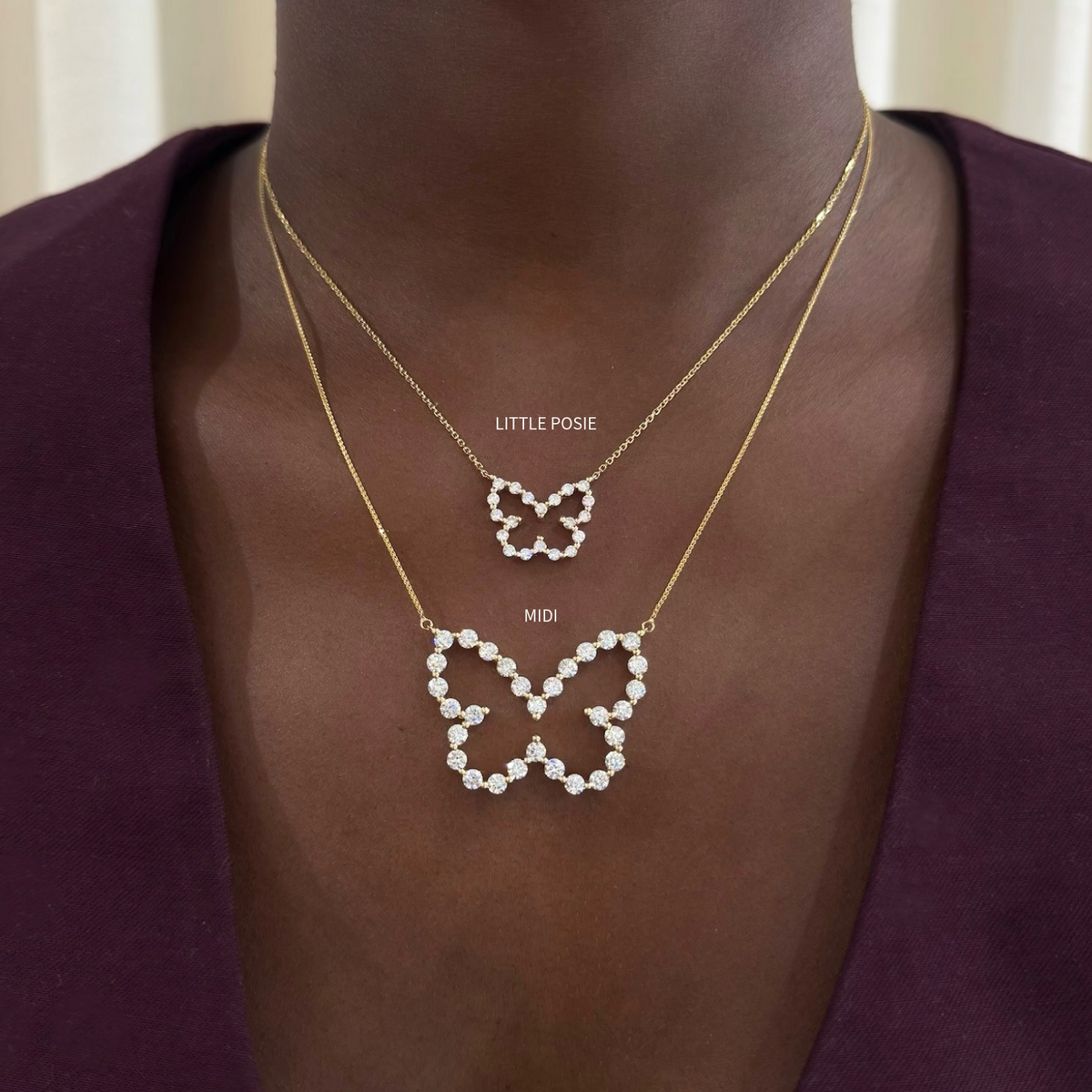 little posie and midi Charlie Cloud®  butterfly necklaces