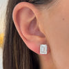 Lab Grown Emerald Cut Diamond Studs 8 ctw
