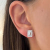 Lab Grown Emerald Cut Diamond Studs 8 ctw
