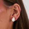 Lab Grown Bezel Set Pear Diamond Stud Earrings (10 ctw)
