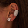 Lab Grown Pear Cut Diamond Studs and pave ear cuff