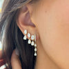 McKinsey Multi Mixed Shape Diamond Dangle Ear Climbers Large YG, YG Landan Diamond Pear Dangle Huggie Earrings 1 ctw