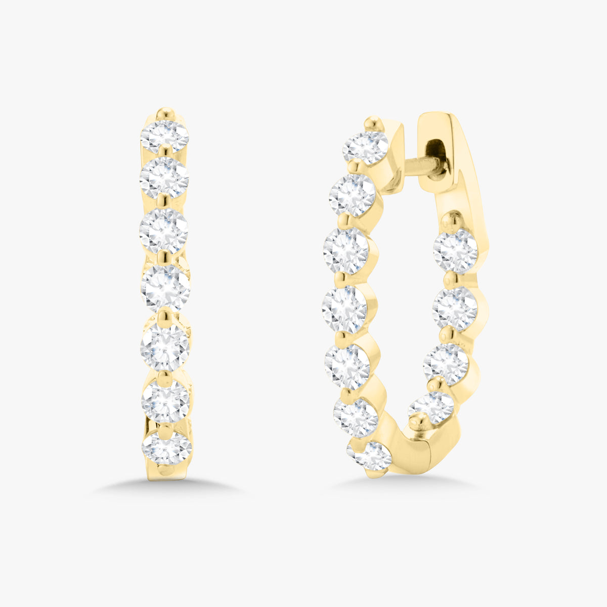 Large Baby Charlie Cloud® Double Sided Diamond Huggie Earrings 1.44 ctw