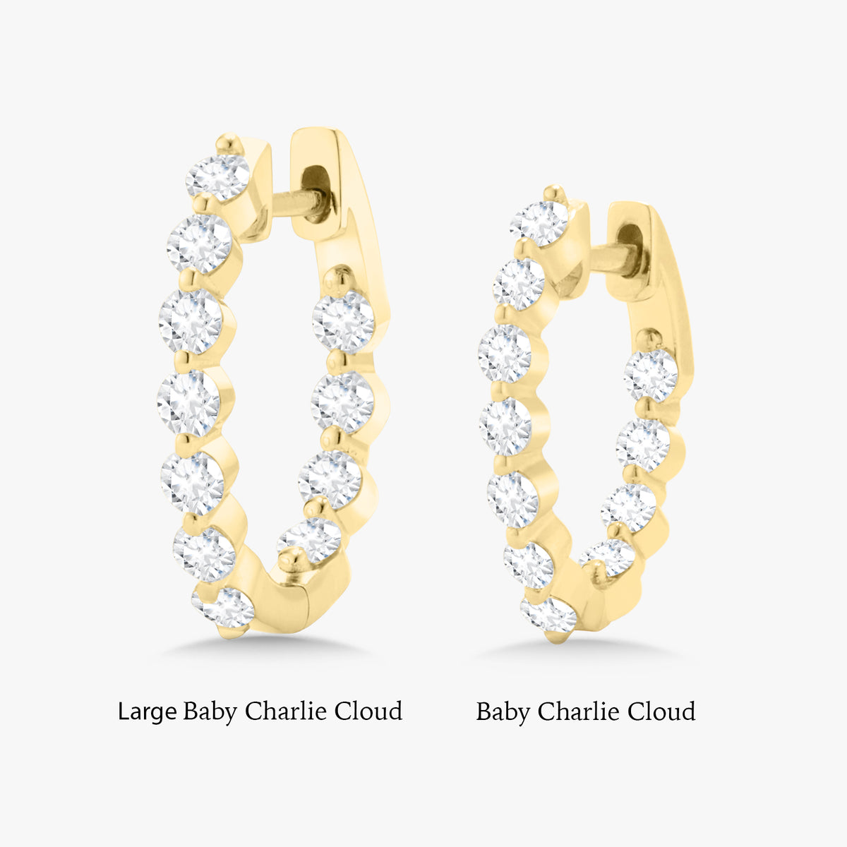 Baby Charlie Cloud® Double Sided Diamond Huggie Earrings 0.86 ctw