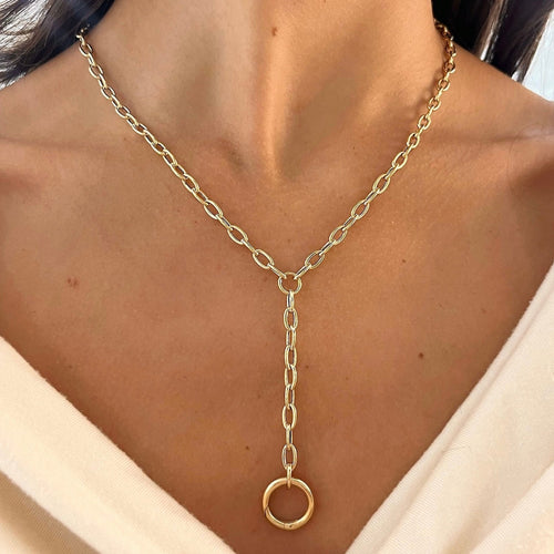 Lariat Oval Link Chain with Openable Clasp