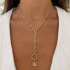 Lariat Oval Link Chain with Openable Clasp, round rope charm
