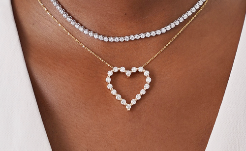 Idalia Green Emerald & Emerald Cut Diamond Station Tennis Necklace Idalia Green Emerald & Emerald Cut Diamond Station Tennis Necklace