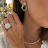 LeFevre Diamond Pear Flower Drop Earrings 5.30 ctw