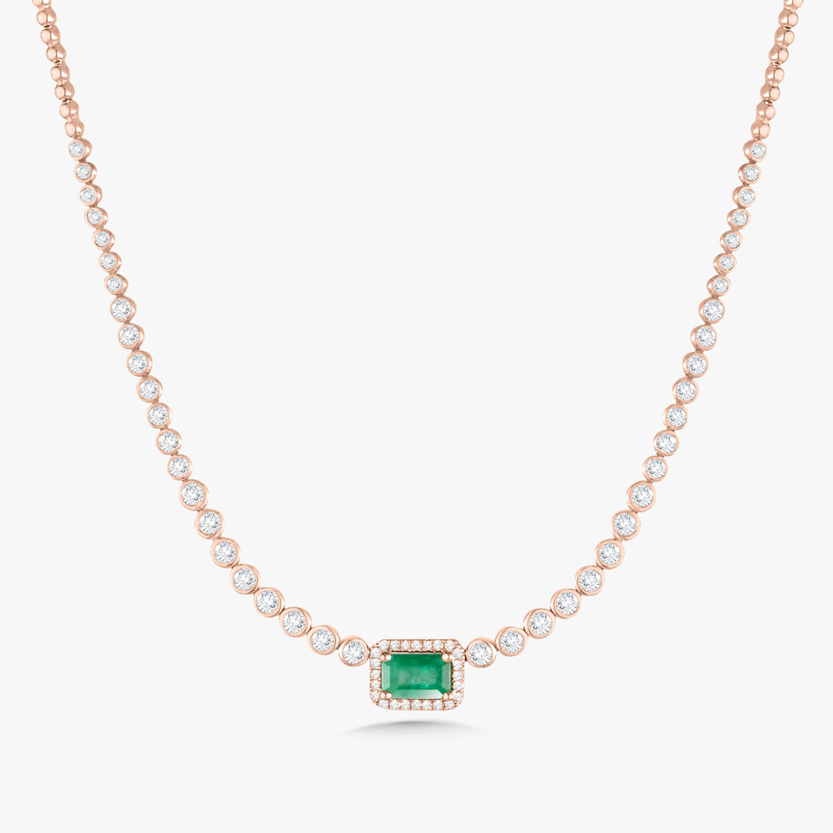 Lenny Emerald & Diamond Tennis Necklace