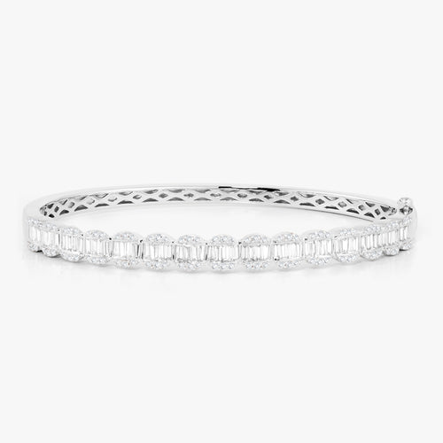 Lilium Tapered Baguette Diamond Bangle 2.10 ctw