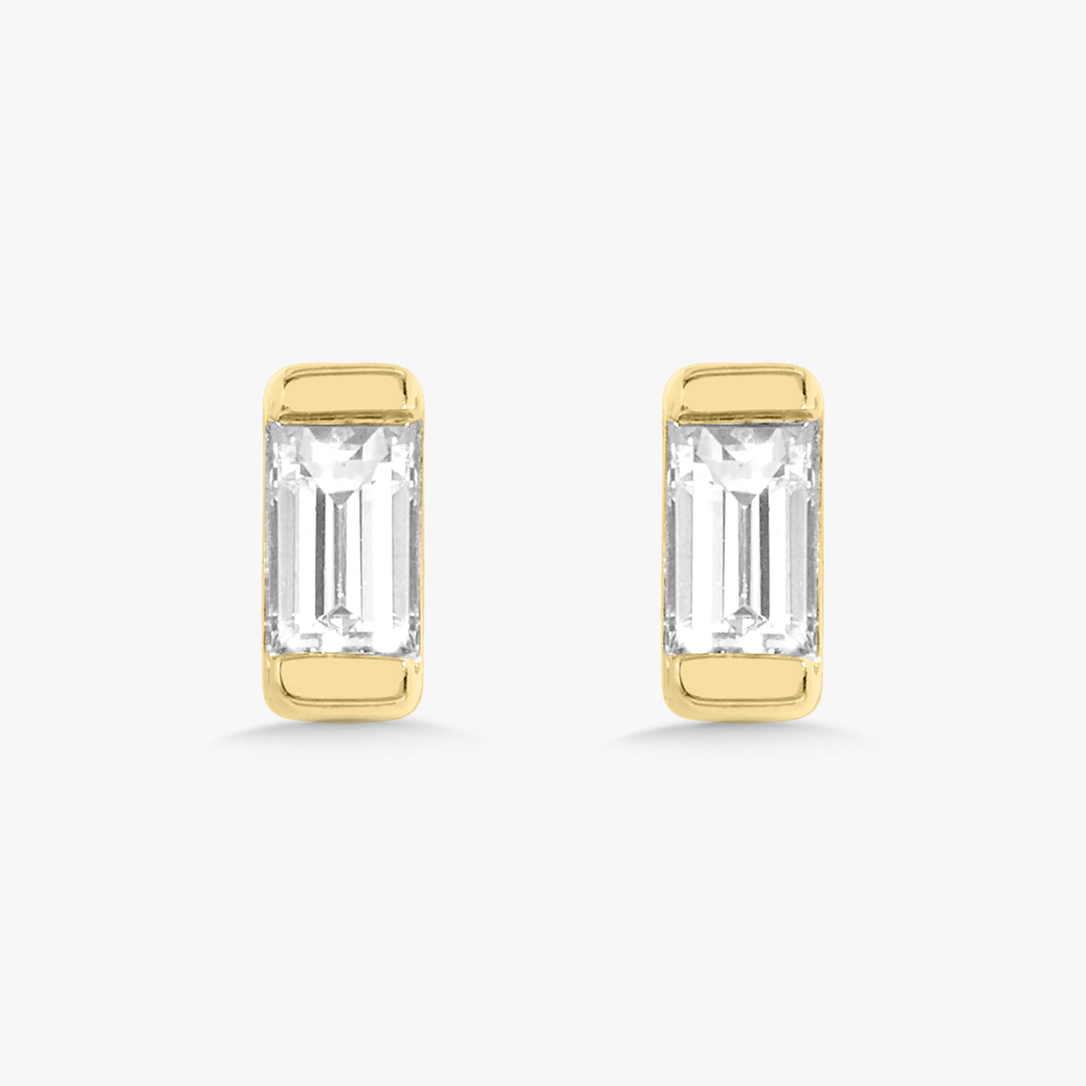 Lina Baguette Bar Diamond Stud Earrings