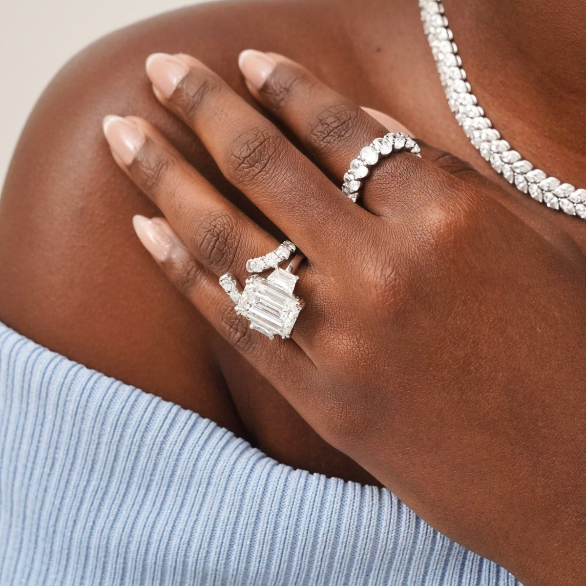 Lira Open Concept Diamond V Band, Scalloped flash sale band 3.80
